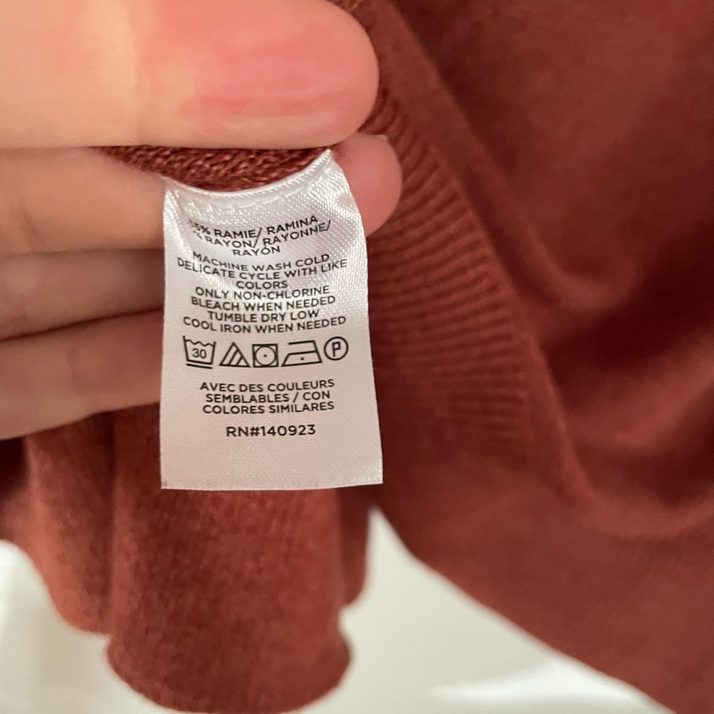 LOFT Womens Rust Button-Front Cardigan Sweater - Picture 3 of 4